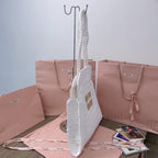 miu tote bag 38cm white woven fabric