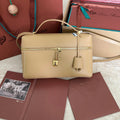EXTRA BAG L27 IN PEANUT BROWN SMOOTH CALFSKIN WITH GOLD HARDWARE
