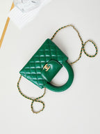 cc 24a nano 19cm kelly shopper bag green lambskin