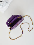 cc 24a nano 19cm kelly shopper bag purple lambskin