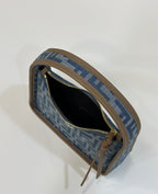 FENDI MEDIUM 27 BAG IN TRUE BLUE MONOGRAM DENIM GOLD HARDWARE