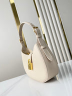 LOW KEY SHOULDER BAG 26 IN QUARTZ GRAINED CALFSKIN GOLD BUCKLE