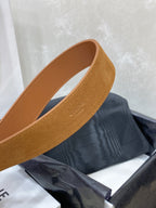 CEL Gold Buckle Belt 30mm Brown Calfskin 176406