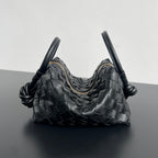 BV Loop Top Handle 19cm Black Lambskin