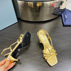 PRA HEELED SANDALS METALLIC GOLD LAMBSKIN