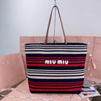 LARGE SHOPPING BAG 40 IN NATURAL MIX BLUE WOVEN RAFFIA LEATHER STRAP
