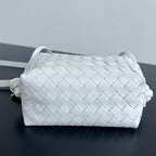 BV Loop Top Handle 19cm White Lambskin