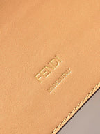 Fend Baguette 27 Bag Brown Beige Sand interlaced leather Ghw