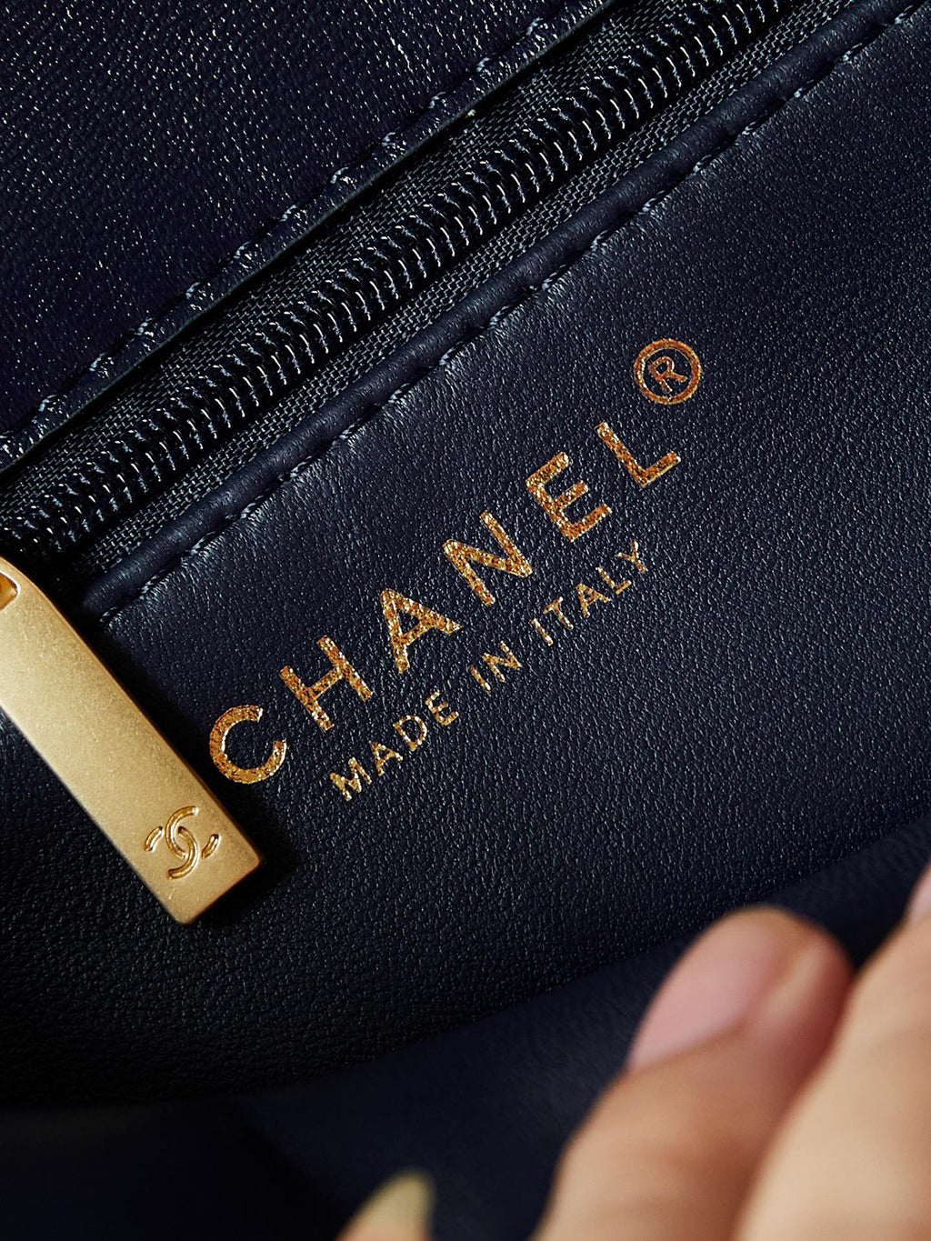 24s small flap bag 23cm dark blue calfskin gold hardware