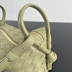 BV Loop Top Handle 19cm Green Beige Lambskin