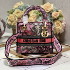 CD Elephant Pink 24 Lady Dior Bag Canvas 336676