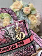CD Elephant Pink 24 Lady Dior Bag Canvas 336676