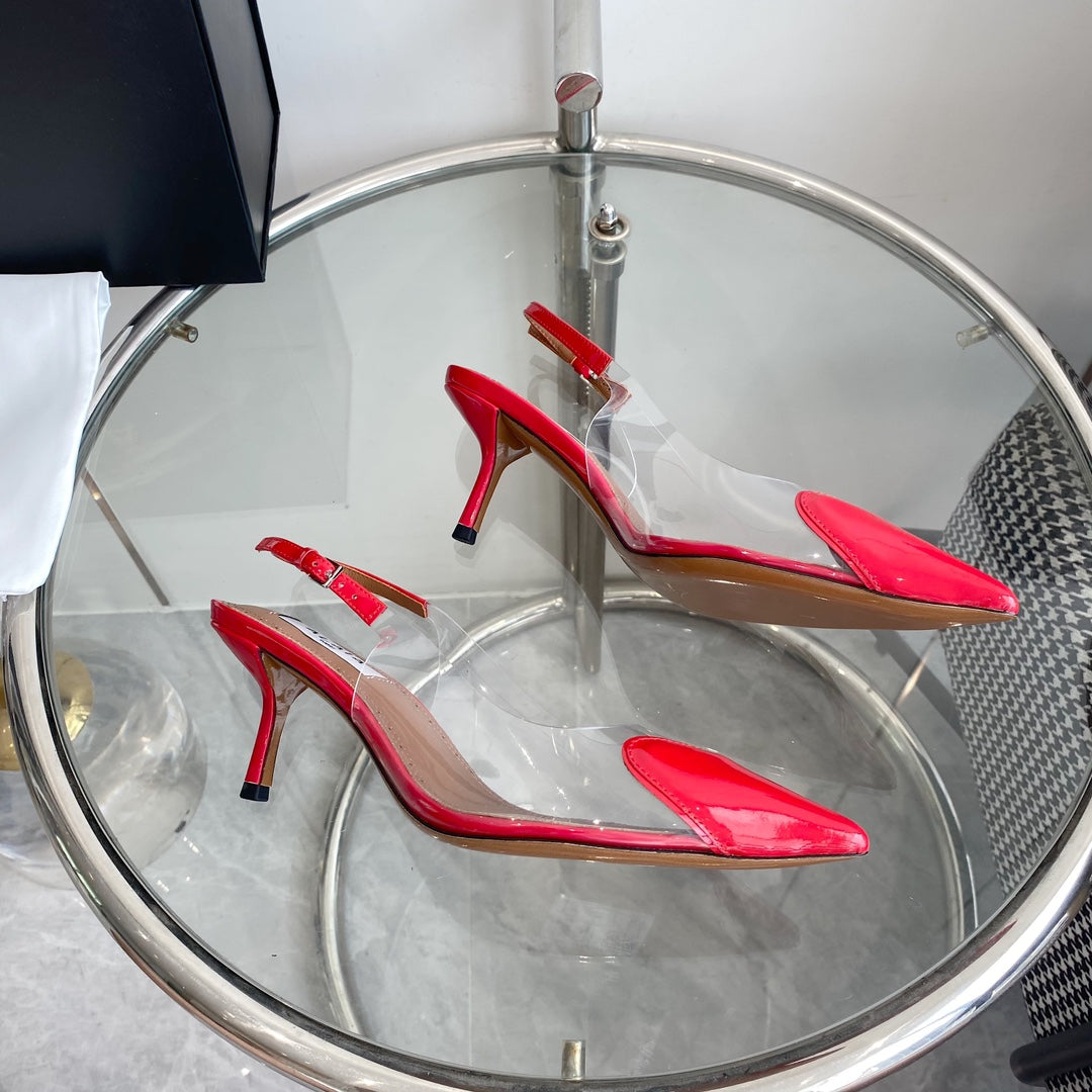 alaia slingbacks 60 optic red heart lambskin