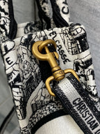 CD Mini Book Tote 13.5 cm Black Beige 336416