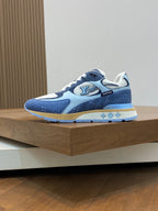 LV RUN WAY TRAINERS SHOES LIGHT BLUE