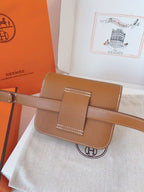 hm kelly belt 18mm with constance slim brown epsom silver hardware