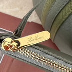 SMALL 21 BALE BAG IN BASIL GREEN GRAINED CALFSKIN WITH GOLD HARDWARE