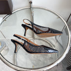 alaia slingbacks 60 fishnet black heart lambskin