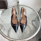 alaia slingbacks 60 fishnet black heart lambskin