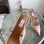 alaia slingbacks 60 fishnet pink heart lambskin
