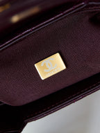 cc 24a nano 19cm kelly shopper bag cherry red lambskin