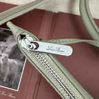 SMALL 21 BALE BAG IN PEARL GRAY GRAINED CALFSKIN WITH SILVER HARDWARE