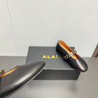 ALAIA MARY JANE SHOES IN BLACK LAMBSKIN SILVER HARDWARE
