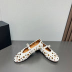 ALAIA MARY JANE SHOES IN WHITE LAMBSKIN GOLD MIX SILVER HARDWARE