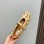 ALAIA MARY JANE SHOES IN BEIGE CREAM LAMBSKIN GOLD MIX SILVER HARDWARE