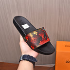 LV MULE RED WITH LOGO MONOGRAM CALFSKIN