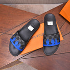 LV MULE SANDAL BLACK MIX BLUE DAMIER CALFSKIN