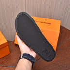 LV MULE SANDAL BLACK MIX BLUE DAMIER CALFSKIN