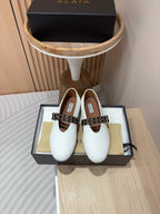alaia ballet flat white calfskin