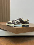 AIR TRAINER IN BROWN DAMIER CALFSKIN