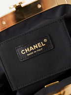 24a clutch 24cm black lambskin gold hardware