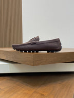LV LOAFER IN CHOCOLATE BROWN WRINKLE CALFSKIN