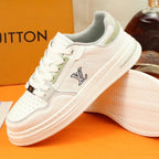 LV TRAINER SNEAKER IN WHITE MESH CALFSKIN