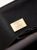 24b medium flap bag 25cm black lambskin silver diamond