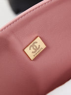 24b medium flap bag 25cm pink lambskin silver purple diamond