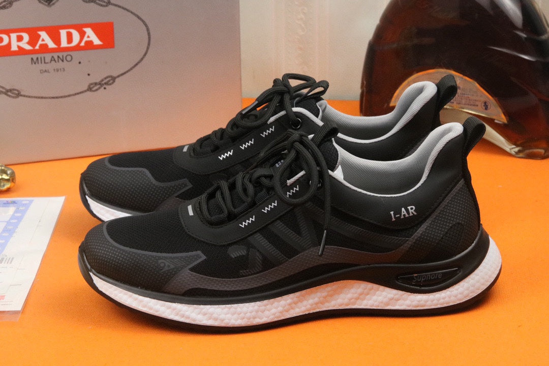 PRA SNEAKER IN BLACK BREATHABLE KNIT FABRIC