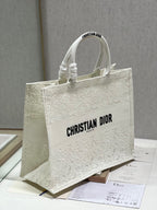 CD Mesh White Book Tote 42cm Bag Canvas 336561