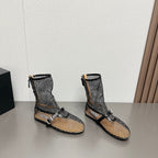 ALAIA SHORT BOOTS IN BLACK MESH FISHNET