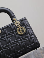 Lady Bag 20cm Black Graphic Lambskin