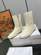 The Row Canal Boots Cream Cowhide 455038