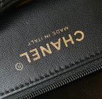 24B Mini Flap Bag With Top Handle 19cm Black Lambskin