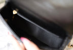 24B Mini Flap Bag With Top Handle 19cm Black Lambskin