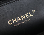 24B Small Flap Bag With Top Handle 25cm Black Lambskin