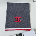 CC Scarf 220 CM In Black Grey Mix Red Cashmere 389885