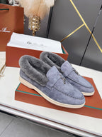 LP Summer Charm Walk Loafer Violet Blue Suede Lamb Fur
