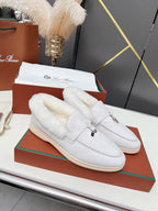 LP Summer Charm Walk Loafer Light Grey Suede Lamb Fur